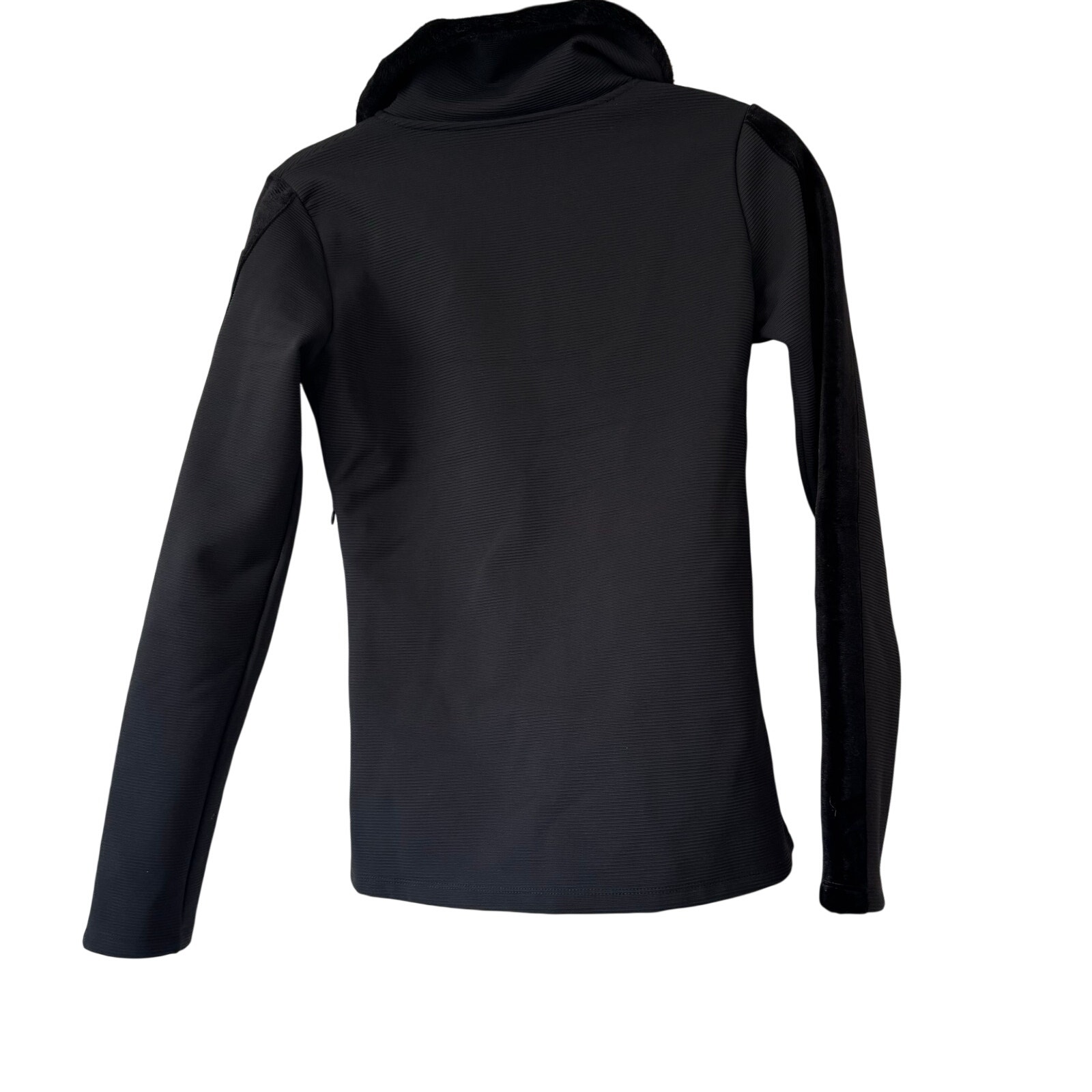 Nwot My Sunday Ski Ribbed Zip Up Mid Layer - Black — image 6 of 8